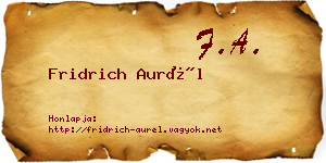 Fridrich Aurél névjegykártya